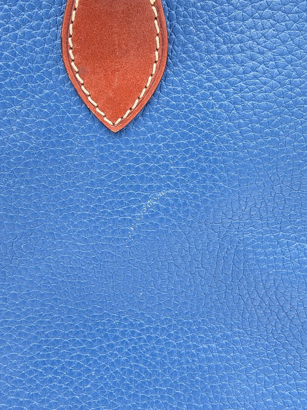 Dooney & Bourke Blue and Brown Leather Dome Satchel with Strap